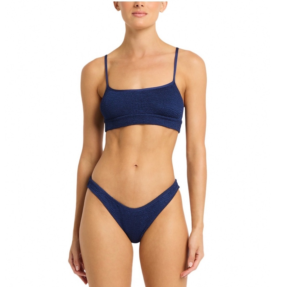Bond-Eye Strap Saint Bikini Top Midnight Shimmer Blue One Size OS NEW